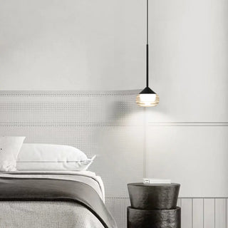 ZOWALA - Contemporary Round Acrylic Bedroom Coffee Pendant Light Image - 3