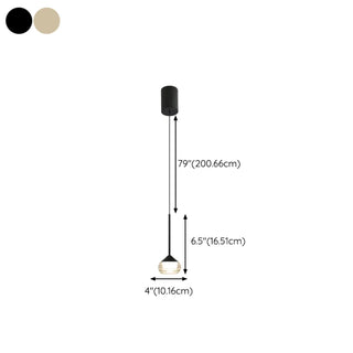 ZOWALA - Contemporary Round Acrylic Bedroom Coffee Pendant Light #size