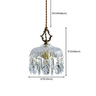 ZOWALA - Modern Elegant Crystal Dome Adjustable Pendant Light #size