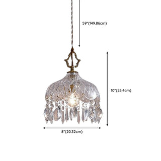 ZOWALA - Modern Elegant Crystal Dome Adjustable Pendant Light Image - 16