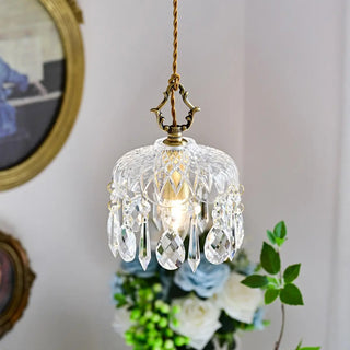 ZOWALA - Modern Elegant Crystal Dome Adjustable Pendant Light Image - 7