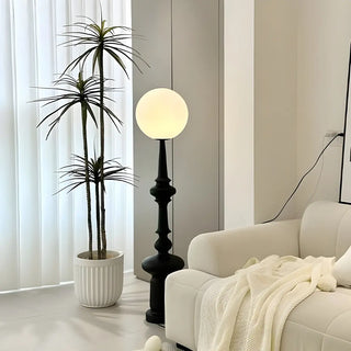 Dual Spheres Contemporary Black Sculptural Floor Lamp Zawala Image - 1