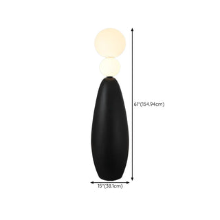 Dual Spheres Contemporary Black Sculptural Floor Lamp Zawala Image - 12