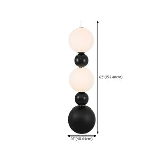 Dual Spheres Contemporary Black Sculptural Floor Lamp Zawala Image - 13