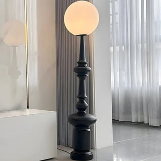 Dual Spheres Contemporary Black Sculptural Floor Lamp Zawala Image - 5