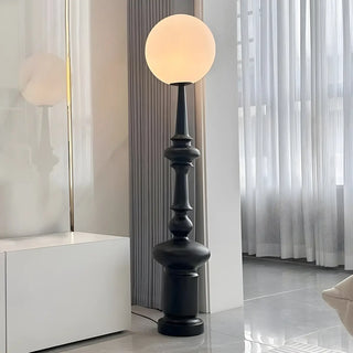 Dual Spheres Contemporary Black Sculptural Floor Lamp Zawala Image - 6