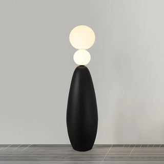 Dual Spheres Contemporary Black Sculptural Floor Lamp Zawala Image - 7