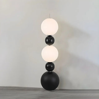 Dual Spheres Contemporary Black Sculptural Floor Lamp Zawala Image - 8