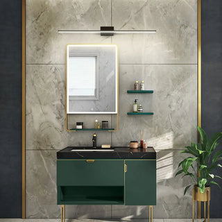 Bathroom White Modern Linear Metal LED Vanity Light Zawala Image - 1