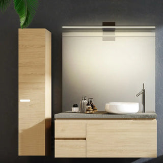 Bathroom White Modern Linear Metal LED Vanity Light Zawala Image - 2