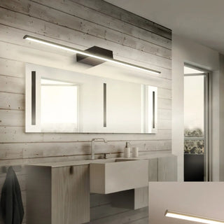 Bathroom White Modern Linear Metal LED Vanity Light Zawala Image - 3