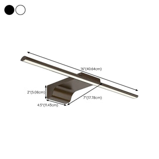 Bathroom White Modern Linear Metal LED Vanity Light Zawala Image - 30