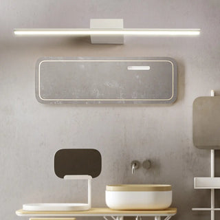 Bathroom White Modern Linear Metal LED Vanity Light Zawala Image - 4