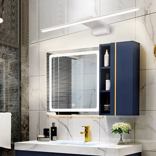 Bathroom White Modern Linear Metal LED Vanity Light Zawala Image - 6