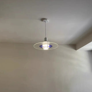 ZOWALA - Contemporary Disc Glass Living Room Orange Pendant Light Image - 2