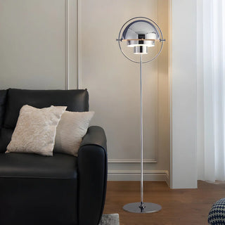 ZOWALA - Contemporary Silver Tiered Globe LED Floor Lamp Image - 1
