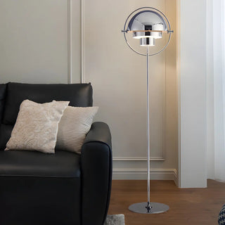 ZOWALA - Contemporary Silver Tiered Globe LED Floor Lamp Image - 2