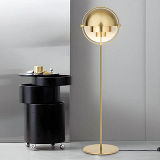 ZOWALA - Contemporary Silver Tiered Globe LED Floor Lamp Image - 5