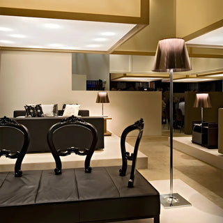 Trendy Smoked Aluminum Shade Chrome LED Floor Lamp Zawala Image - 11