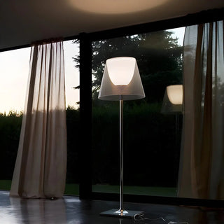 Trendy Smoked Aluminum Shade Chrome LED Floor Lamp Zawala Image - 2