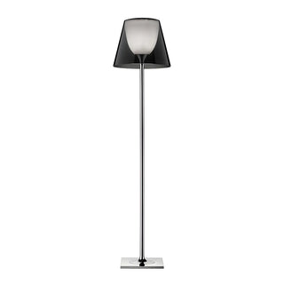 Trendy Smoked Aluminum Shade Chrome LED Floor Lamp Zawala Image - 8