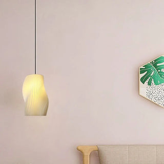 ZOWALA - Contemporary Vase Spiral Dining Room White Pendant Light Image - 1