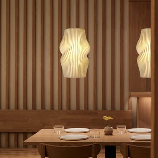 ZOWALA - Contemporary Vase Spiral Dining Room White Pendant Light Image - 2