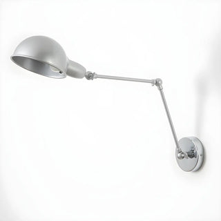 Contemporary Swing Arm Metal Dome Dining Silver Wall Sconce Image - 10