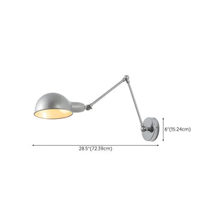Contemporary Swing Arm Metal Dome Dining Silver Wall Sconce #size