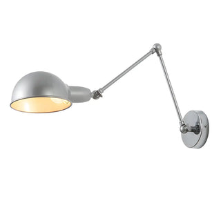 Contemporary Swing Arm Metal Dome Dining Silver Wall Sconce Image - 5