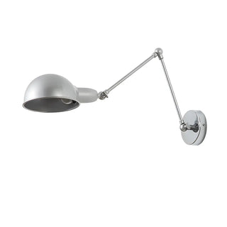Contemporary Swing Arm Metal Dome Dining Silver Wall Sconce Image - 7