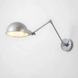 Contemporary Swing Arm Metal Dome Dining Silver Wall Sconce Image - 9