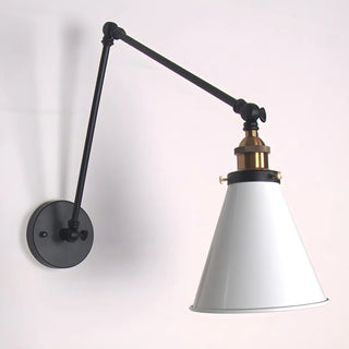 ZOWALA - Contemporary Swing Arm Cone Metal White Wall Sconce Image - 3