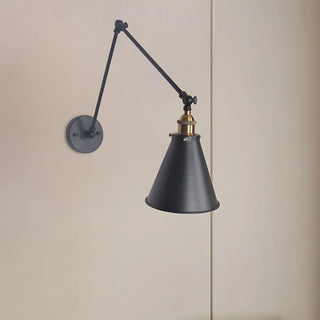 ZOWALA - Contemporary Swing Arm Cone Metal White Wall Sconce Image - 2
