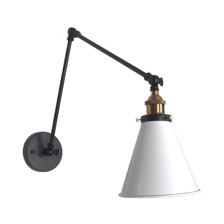 ZOWALA - Contemporary Swing Arm Cone Metal White Wall Sconce Image - 4