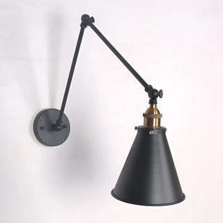 ZOWALA - Contemporary Swing Arm Cone Metal White Wall Sconce Image - 5
