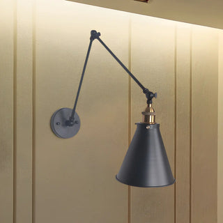 ZOWALA - Contemporary Swing Arm Cone Metal White Wall Sconce Image - 8