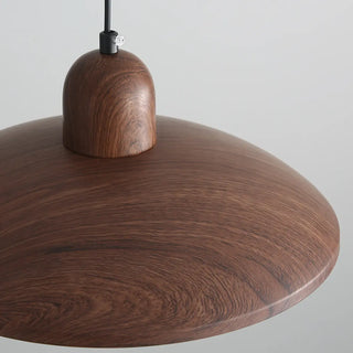 ZOWALA - Contemporary UFO Metal Dining Room Walnut Pendant Light Image - 15