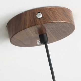 ZOWALA - Contemporary UFO Metal Dining Room Walnut Pendant Light Image - 17