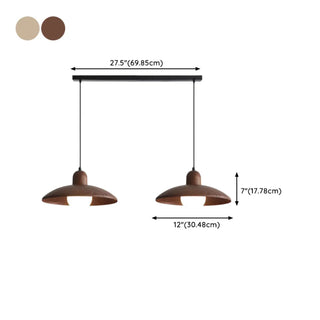 ZOWALA - Contemporary UFO Metal Dining Room Walnut Pendant Light Image - 19
