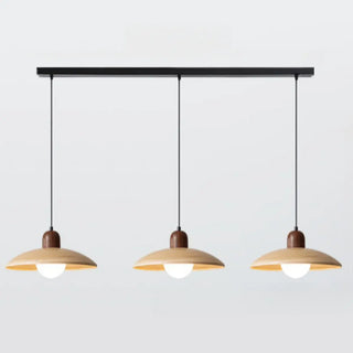 ZOWALA - Contemporary UFO Metal Dining Room Walnut Pendant Light Image - 9