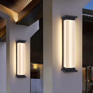 Contemporary Vertical Metal Exterior Black Wall Light Zawala Image - 1