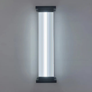 Contemporary Vertical Metal Exterior Black Wall Light Zawala Image - 17