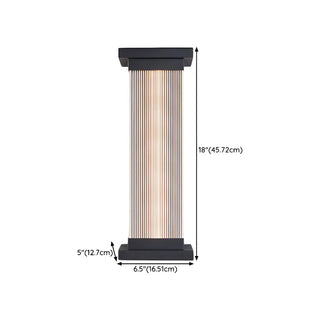 Contemporary Vertical Metal Exterior Black Wall Light Zawala #size