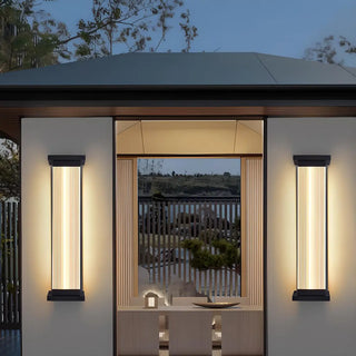 Contemporary Vertical Metal Exterior Black Wall Light Zawala Image - 3