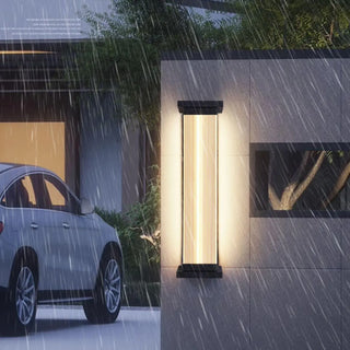 Contemporary Vertical Metal Exterior Black Wall Light Zawala Image - 4