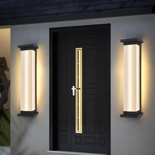Contemporary Vertical Metal Exterior Black Wall Light Zawala Image - 5