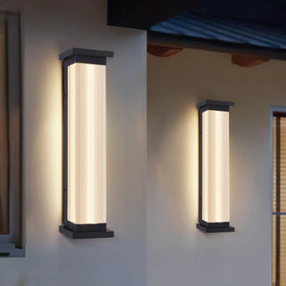 Contemporary Vertical Metal Exterior Black Wall Light Zawala Image - 6