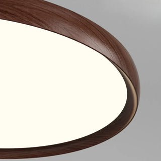 Contemporary Circle Acrylic Dining Room Walnut Pendant Light Zawala Image - 8
