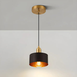 ZOWALA - Contemporary Bedroom Solid Wood Drum Pendant Light Image - 10